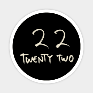 Hand Drawn Letter Number 22 Twenty Two Magnet